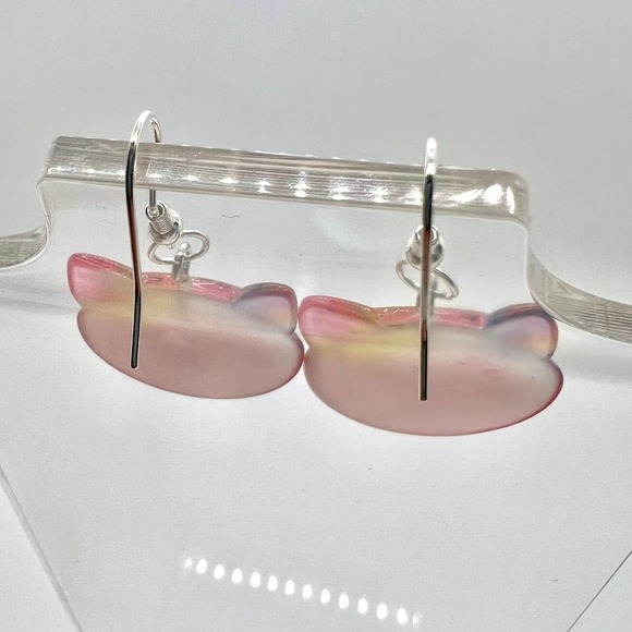 Cat Earrings - Glitter Earrings - Pastel Earrings - Kitty Cat Earrings - Picture 4 of 10